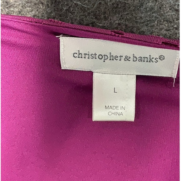 Christopher & Banks Magenta Sleeveless Top - Picture 5 of 6